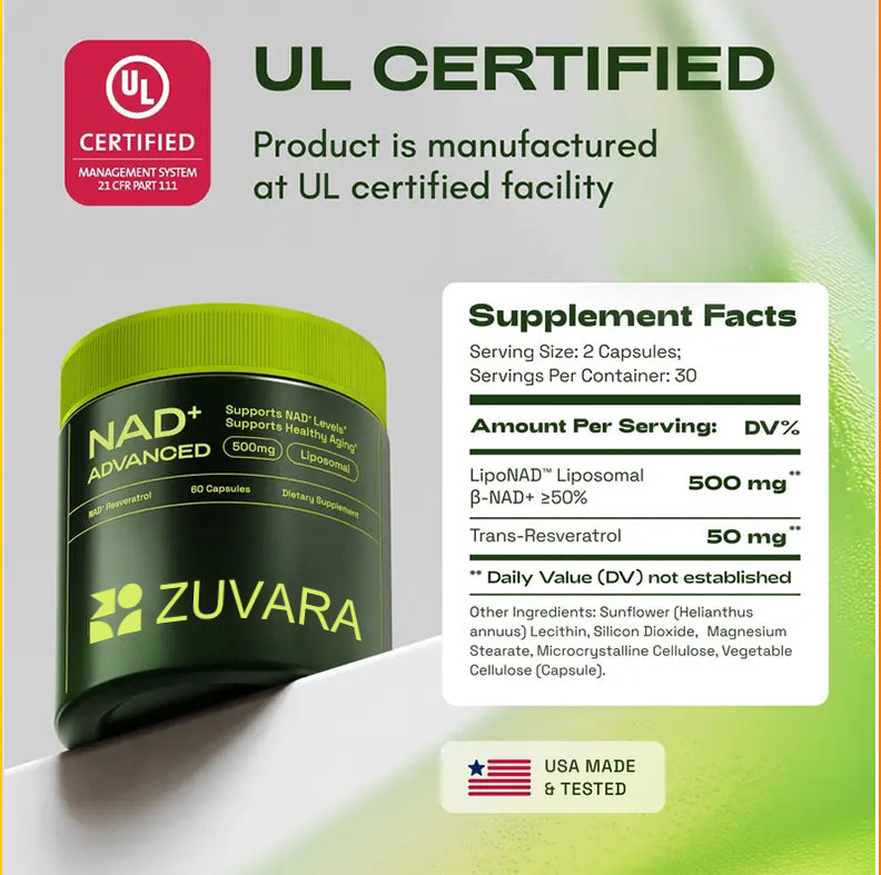 NAD+ Advanced for Skin Aging Support, Energy, and Focus